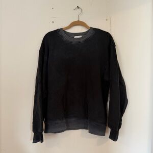 Washed / Distressed Black Crewneck Sweatshirt